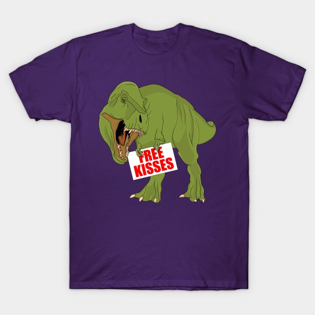 Free kisses trex T-Shirt by Bomdesignz